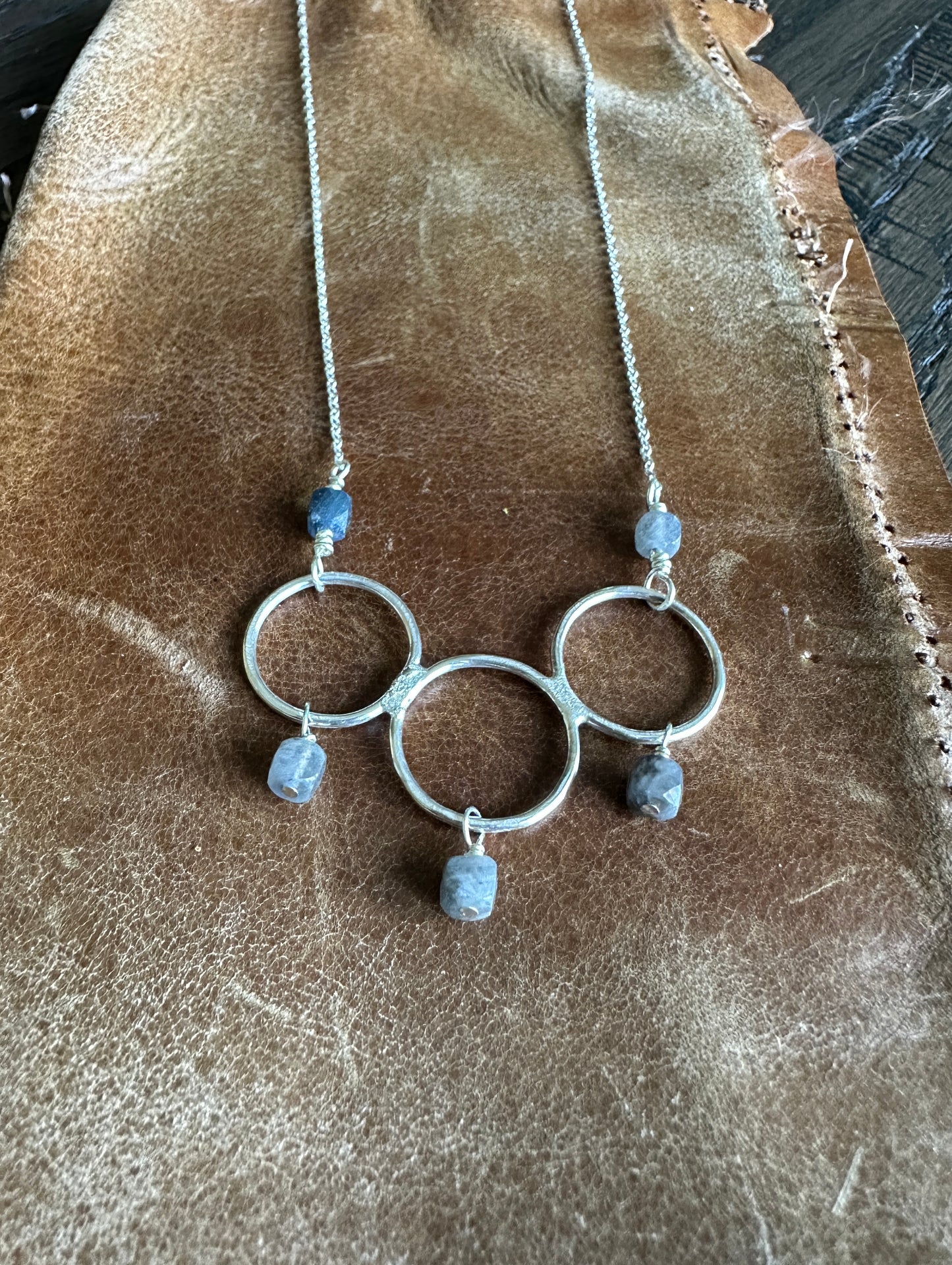 Three Circle Necklace with Labradorite