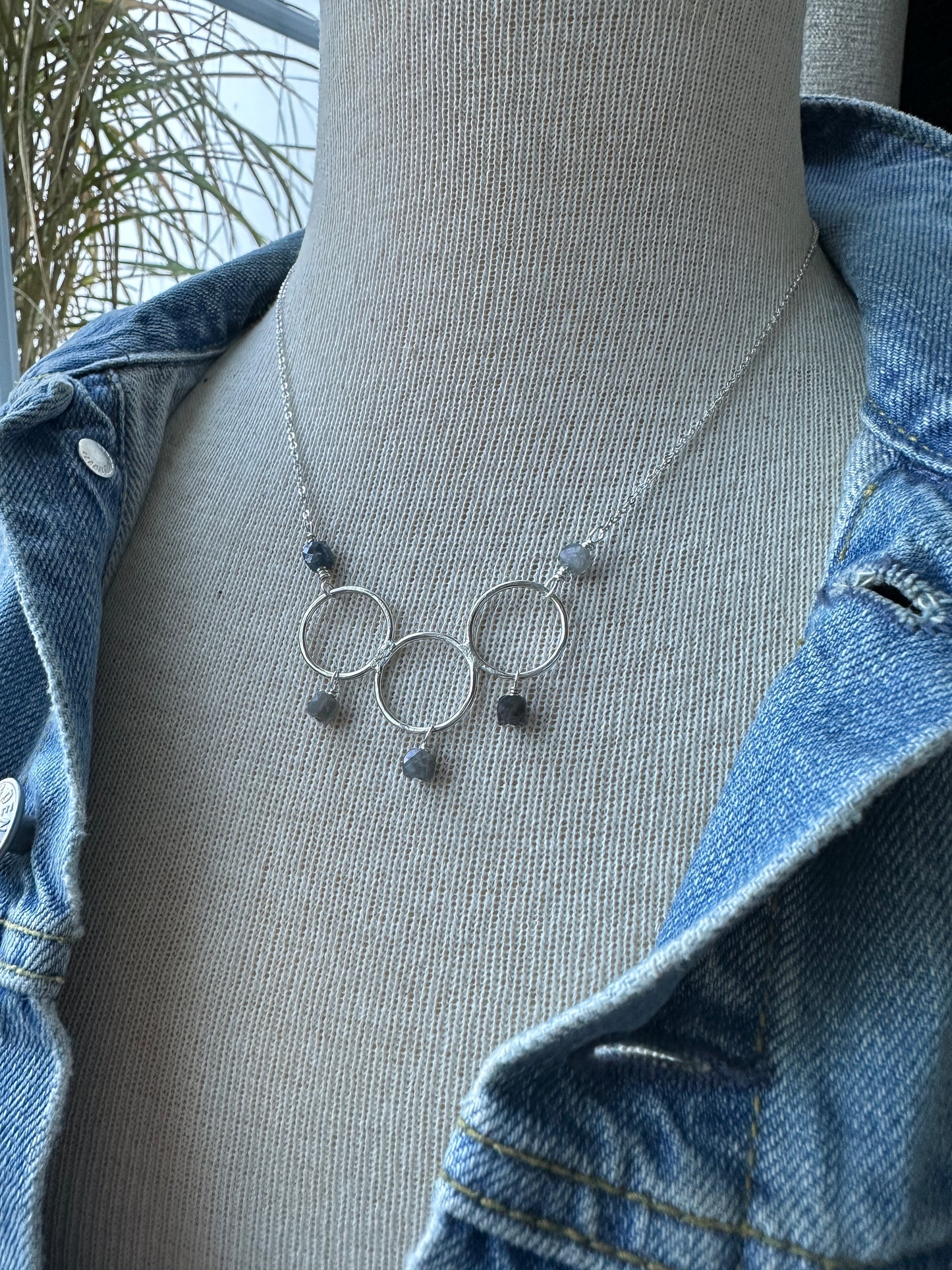 Three Circle Necklace with Labradorite