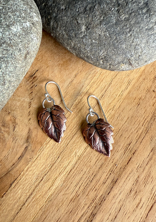 Falling Leaves Copper Earrings