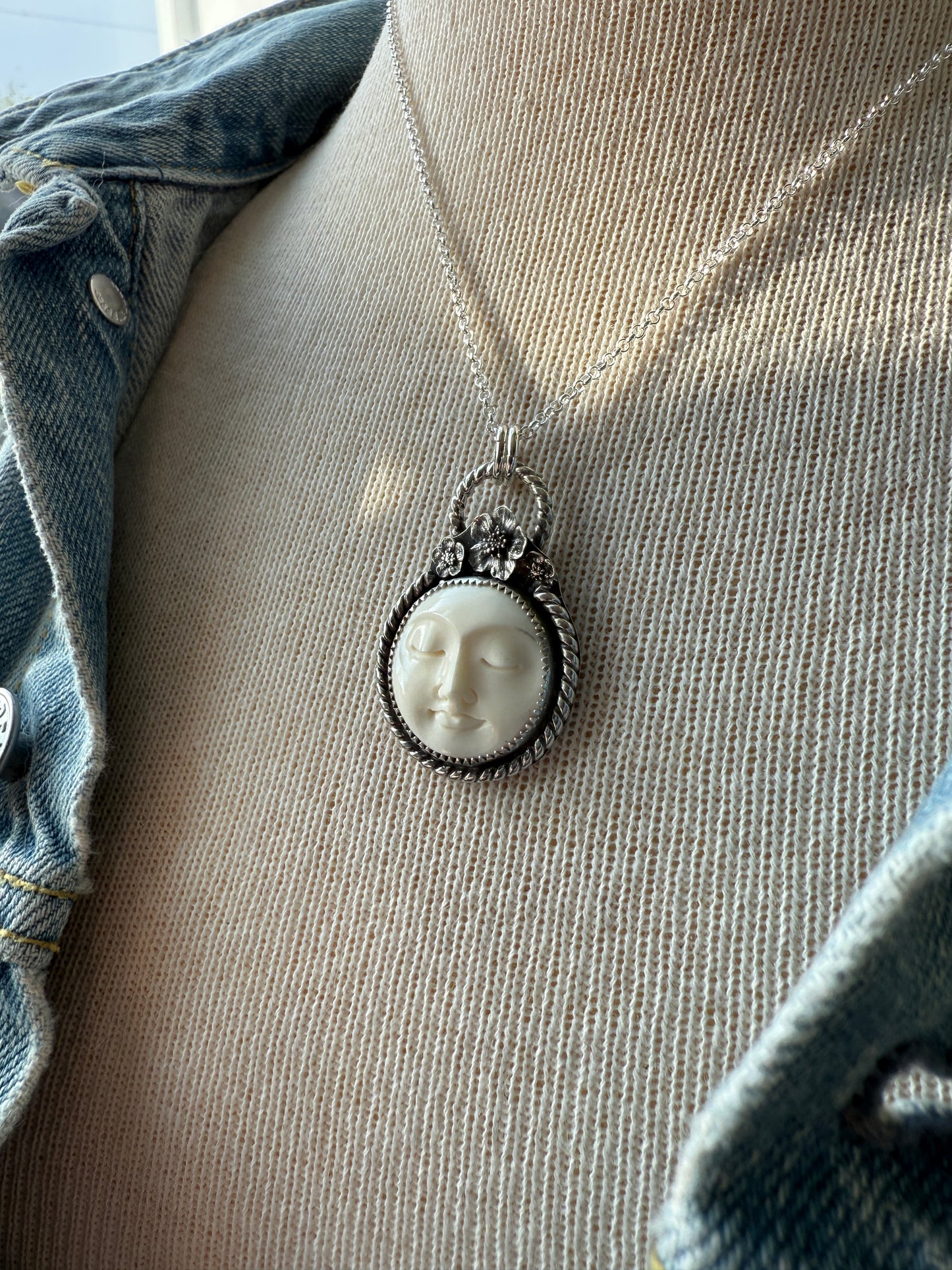Cherry Blossom Moon Goddess Necklace