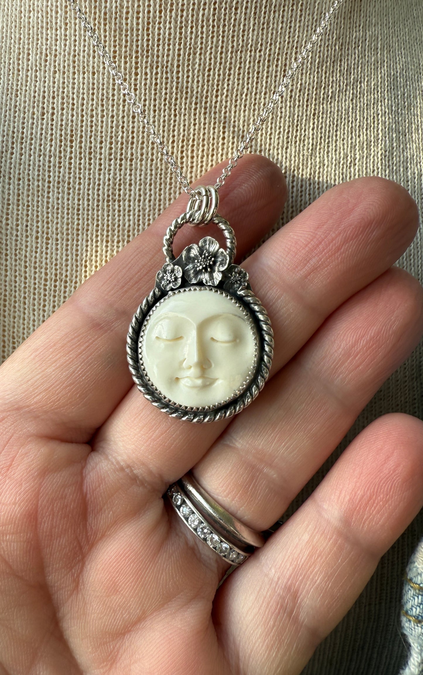 Cherry Blossom Moon Goddess Necklace