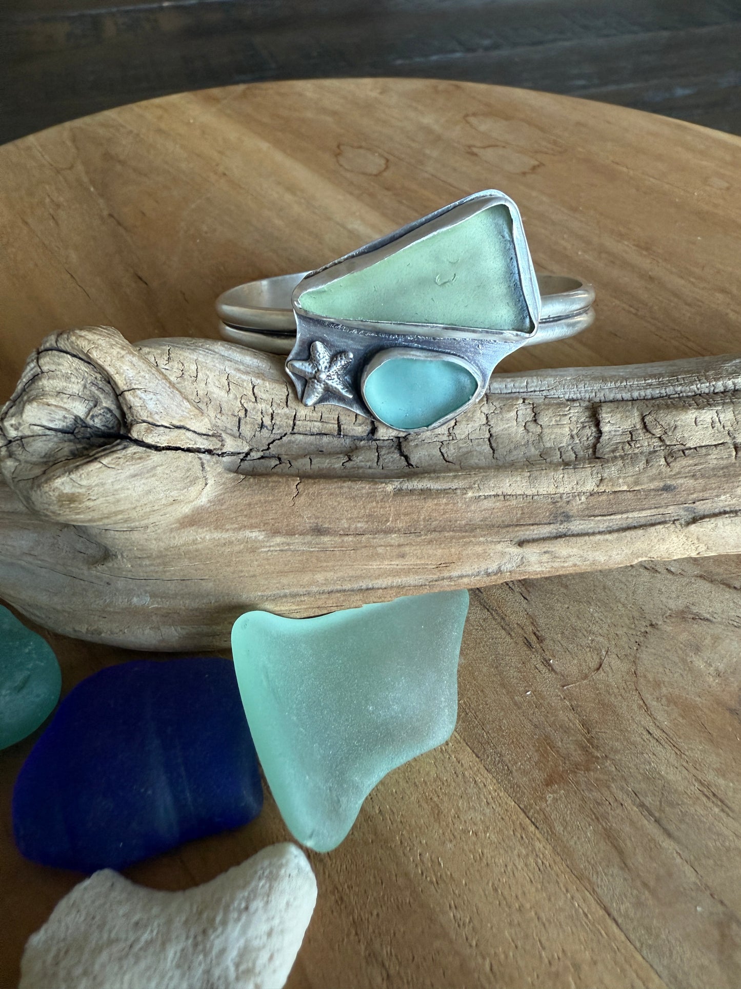 Sea Glass Cuff Bracelet