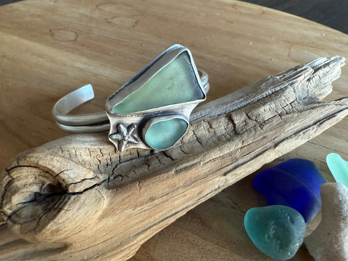Sea Glass Cuff Bracelet