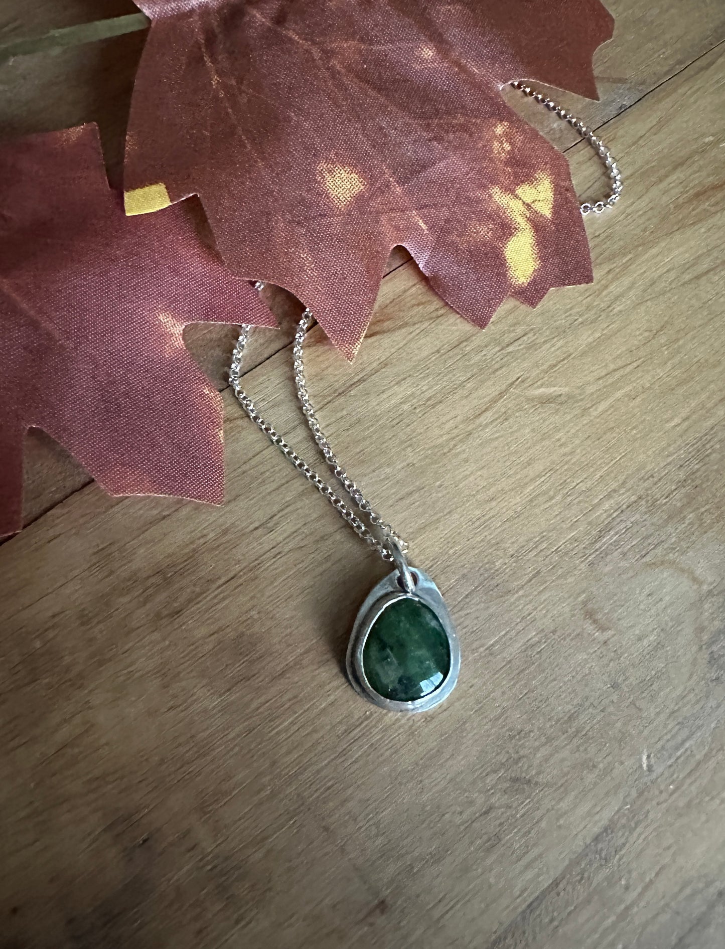Chrome Diopside Pendant Necklace