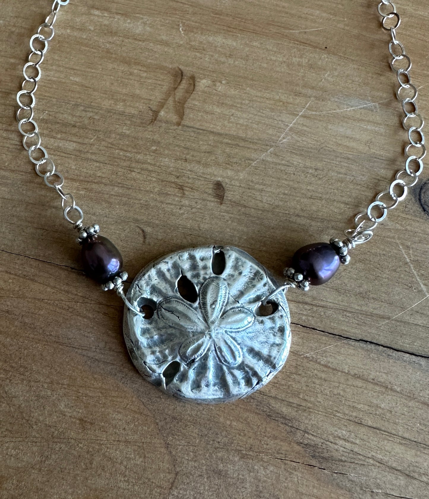 Fine Silver Sand Dollar Necklace