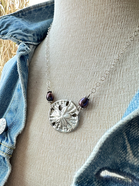 Fine Silver Sand Dollar Necklace