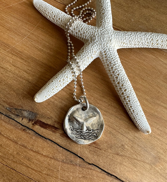 Whale Tail Wax Seal Necklace