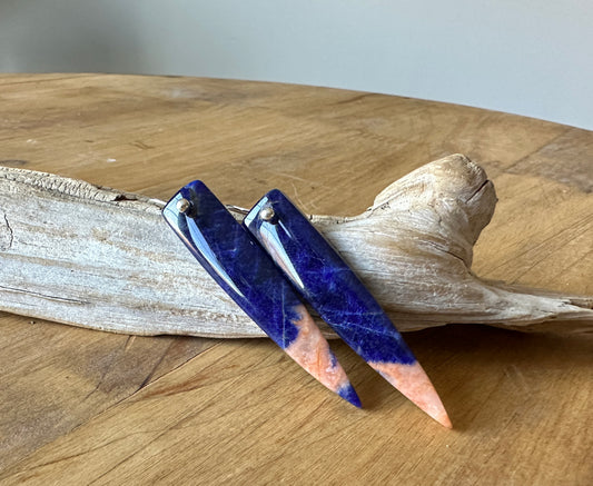 Blue Sodalite Dagger Earrings