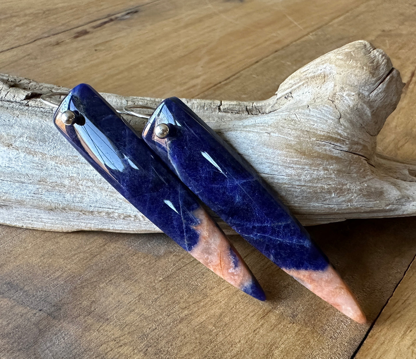 Blue Sodalite Dagger Earrings
