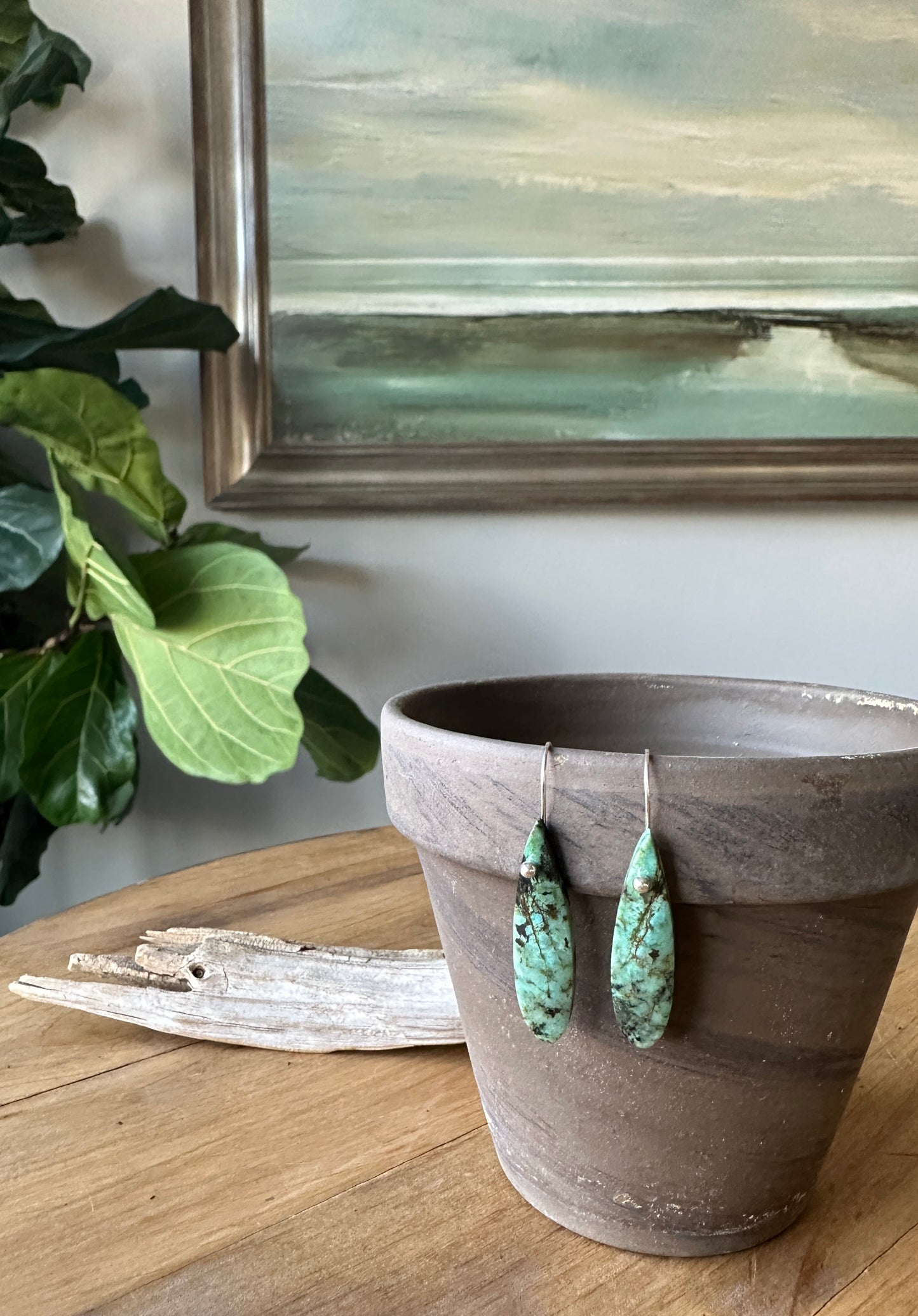 African Turquoise Earrings