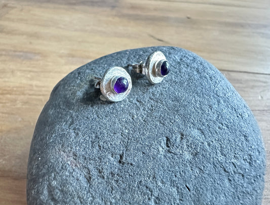 Amethyst Post Earrings