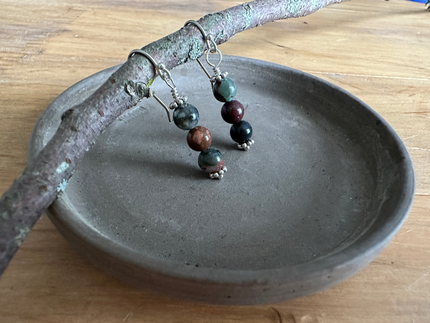Mixed Stone Dangle Earrings