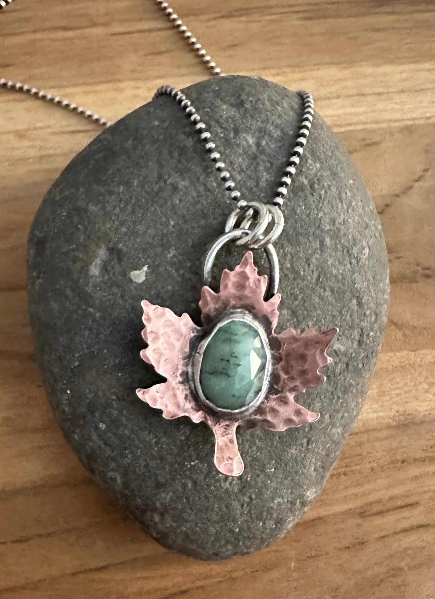 Emerald Maple Leaf Necklace