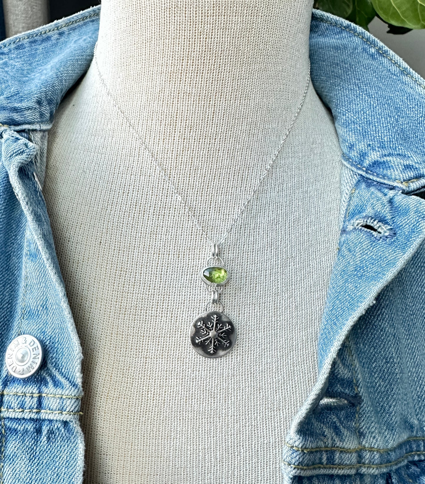 Peridot Snowflake Necklace