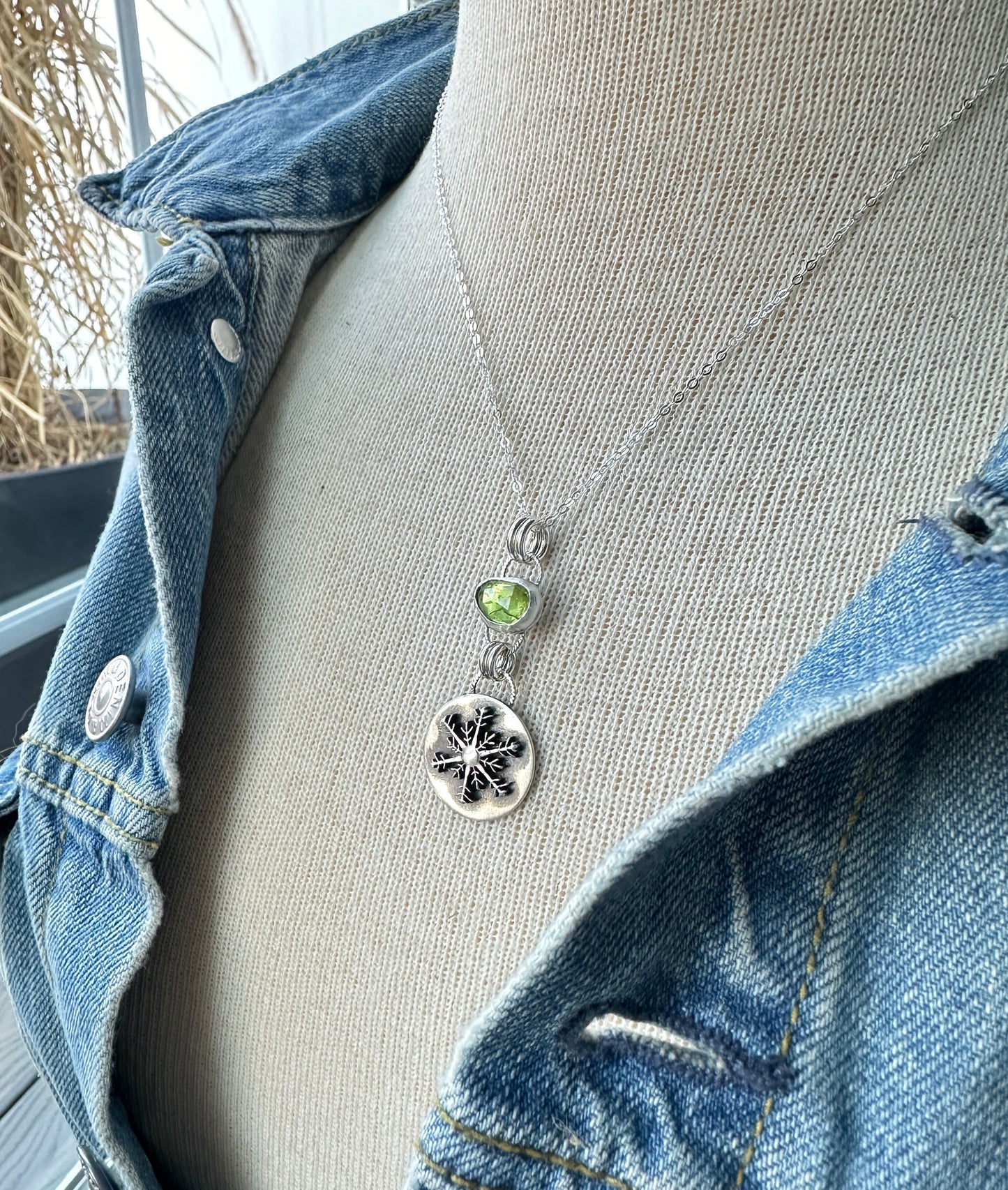Peridot Snowflake Necklace