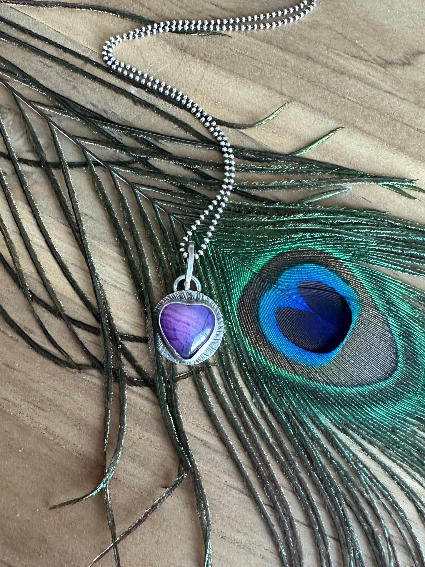 Purple Agate Heart Necklace