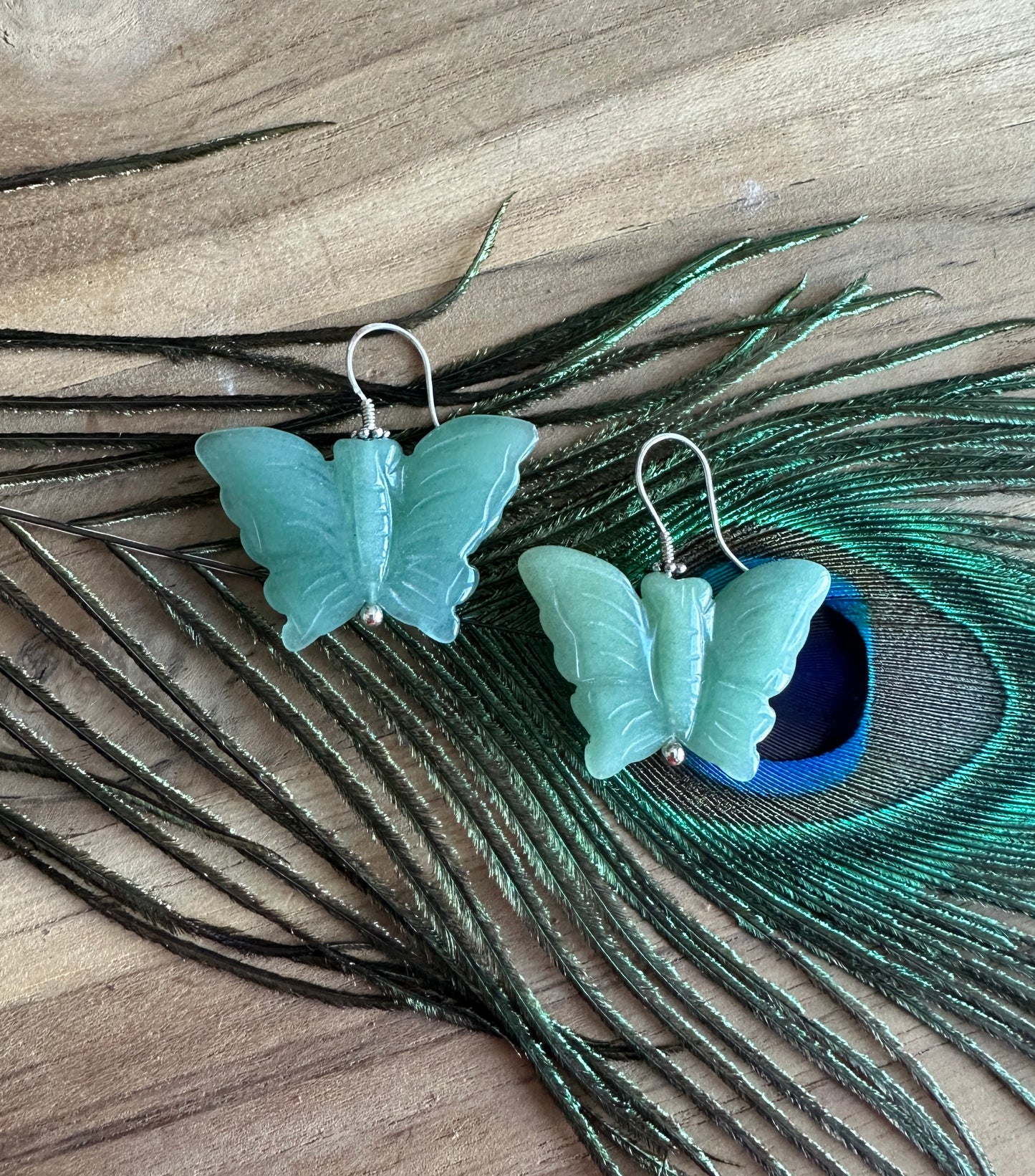 Green Aventurine Butterfly Earrings