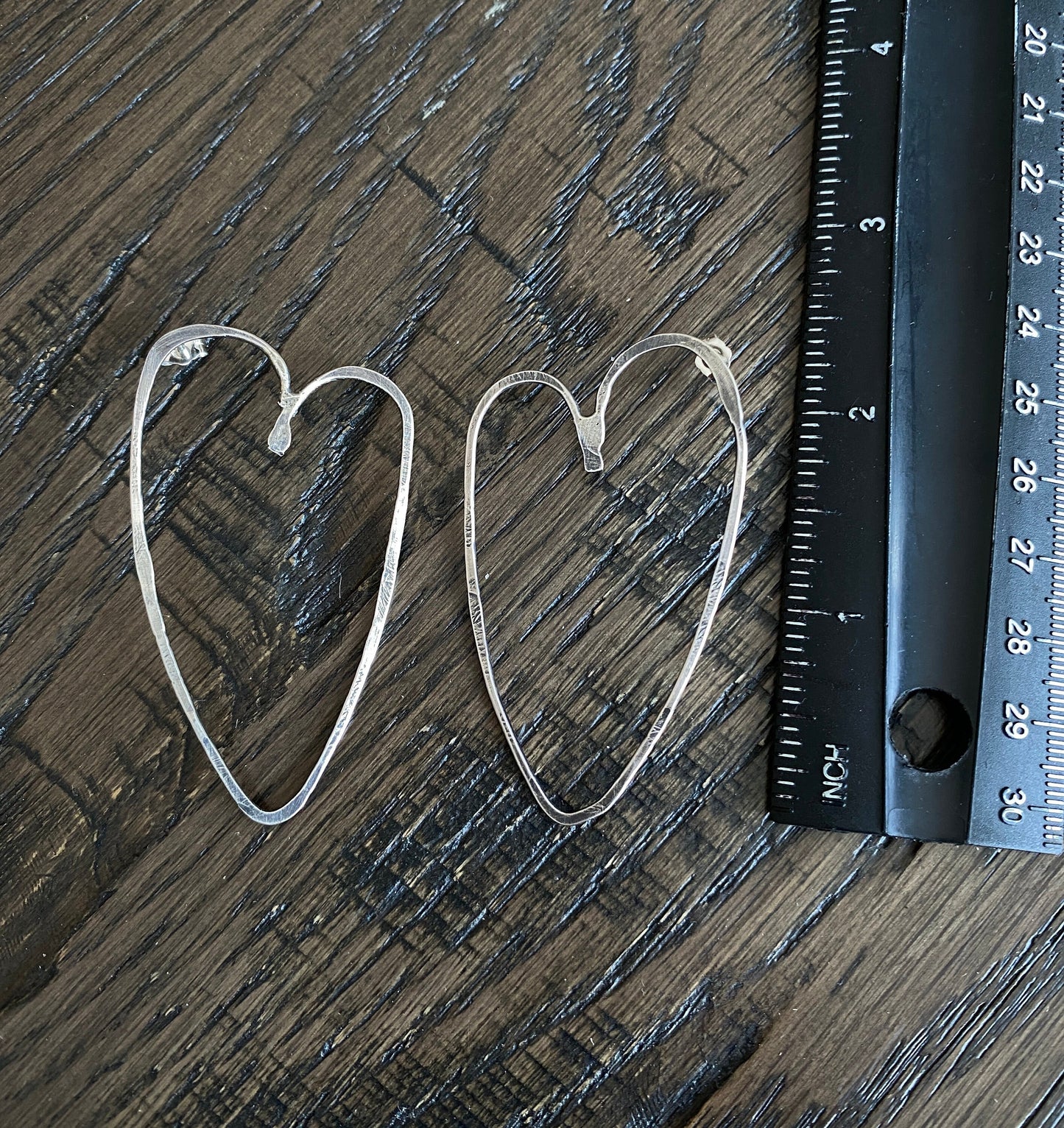 Large heart stud earrings, free form heart earrings, stud earrings, heart post earrings, Valentine’s Day, gift