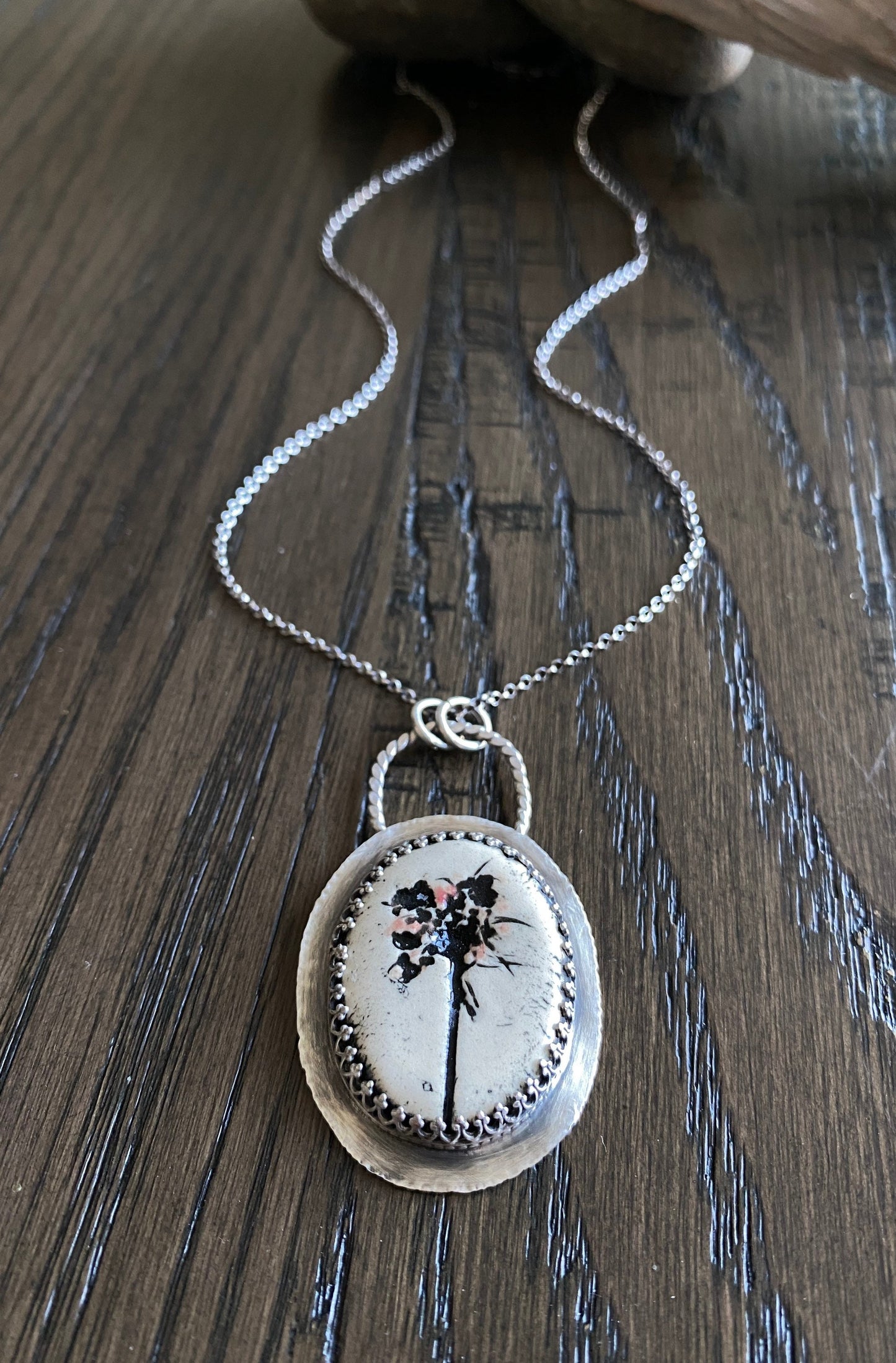 Ceramic Botanical Pendant Necklace