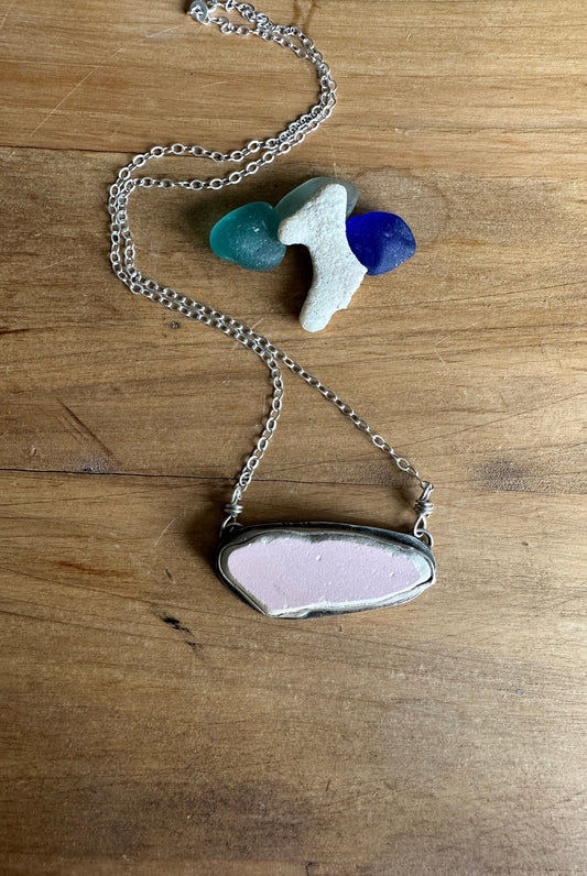 Pink Sea Pottery Necklace