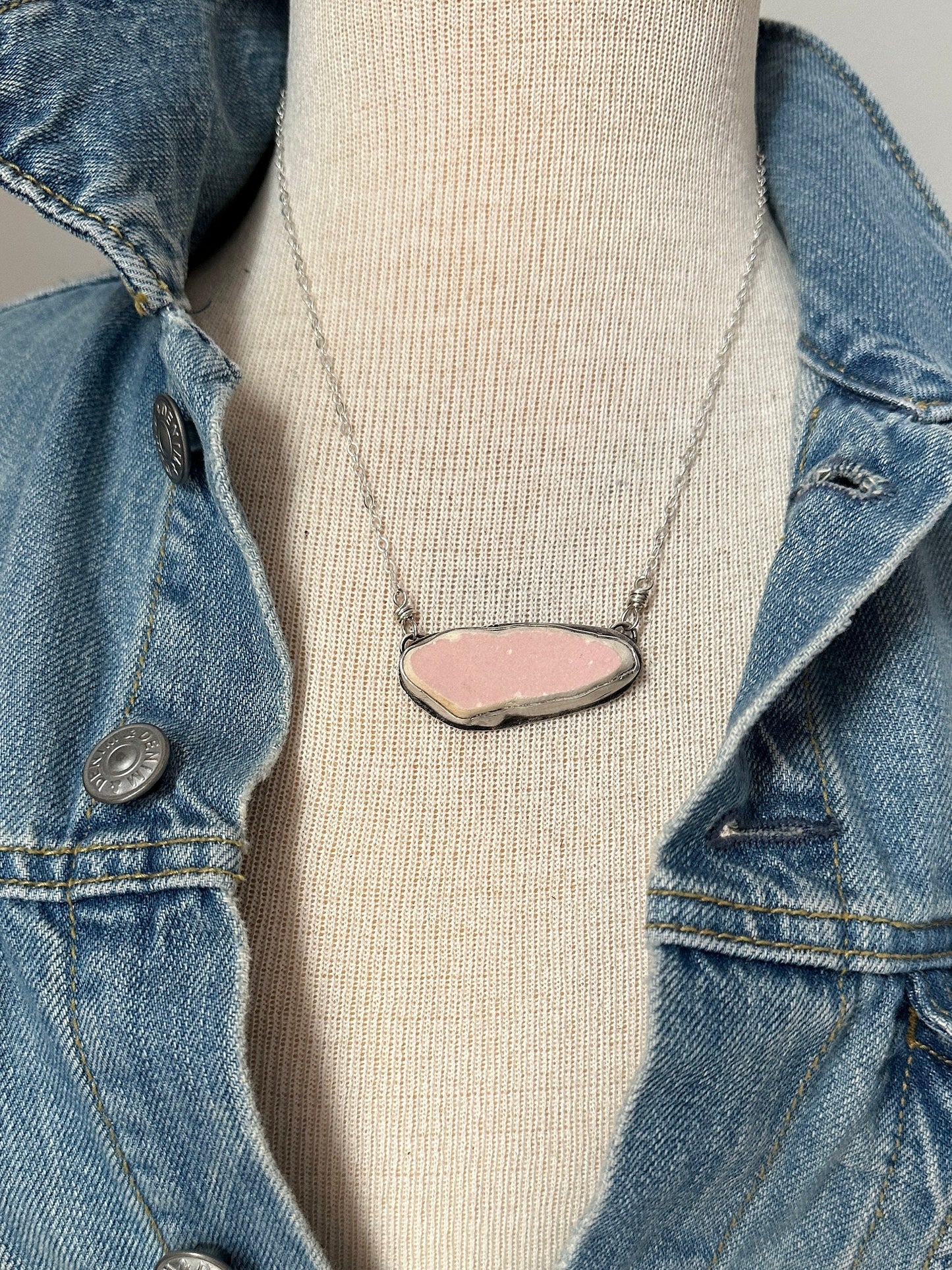 Pink Sea Pottery Necklace
