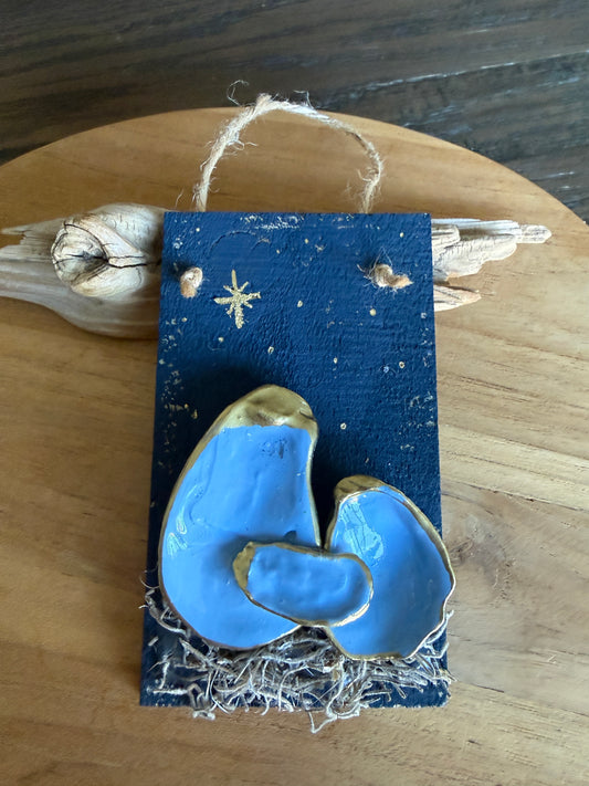 Oyster Shell Nativity Ornament