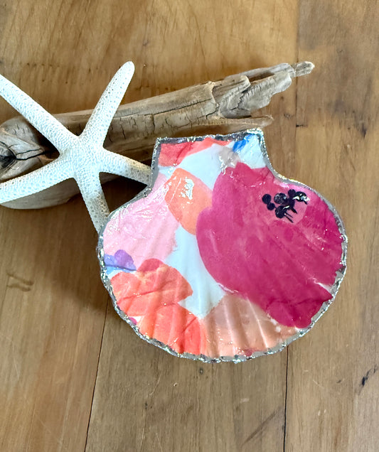 Floral Scallop Shell Trinket Dish