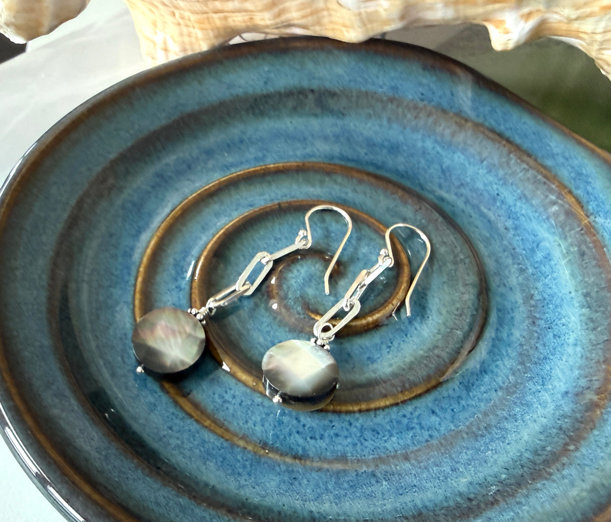 Black Mother Of Pearl Earrings
