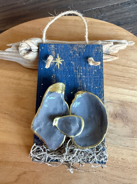 Oyster Shell Nativity Ornament