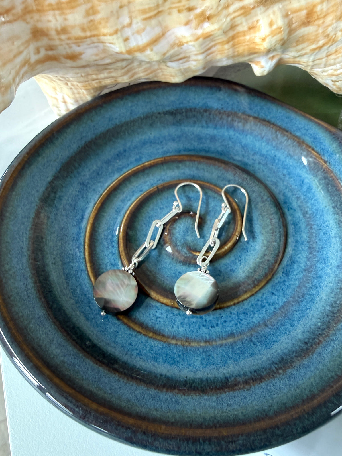 Black Mother Of Pearl Earrings