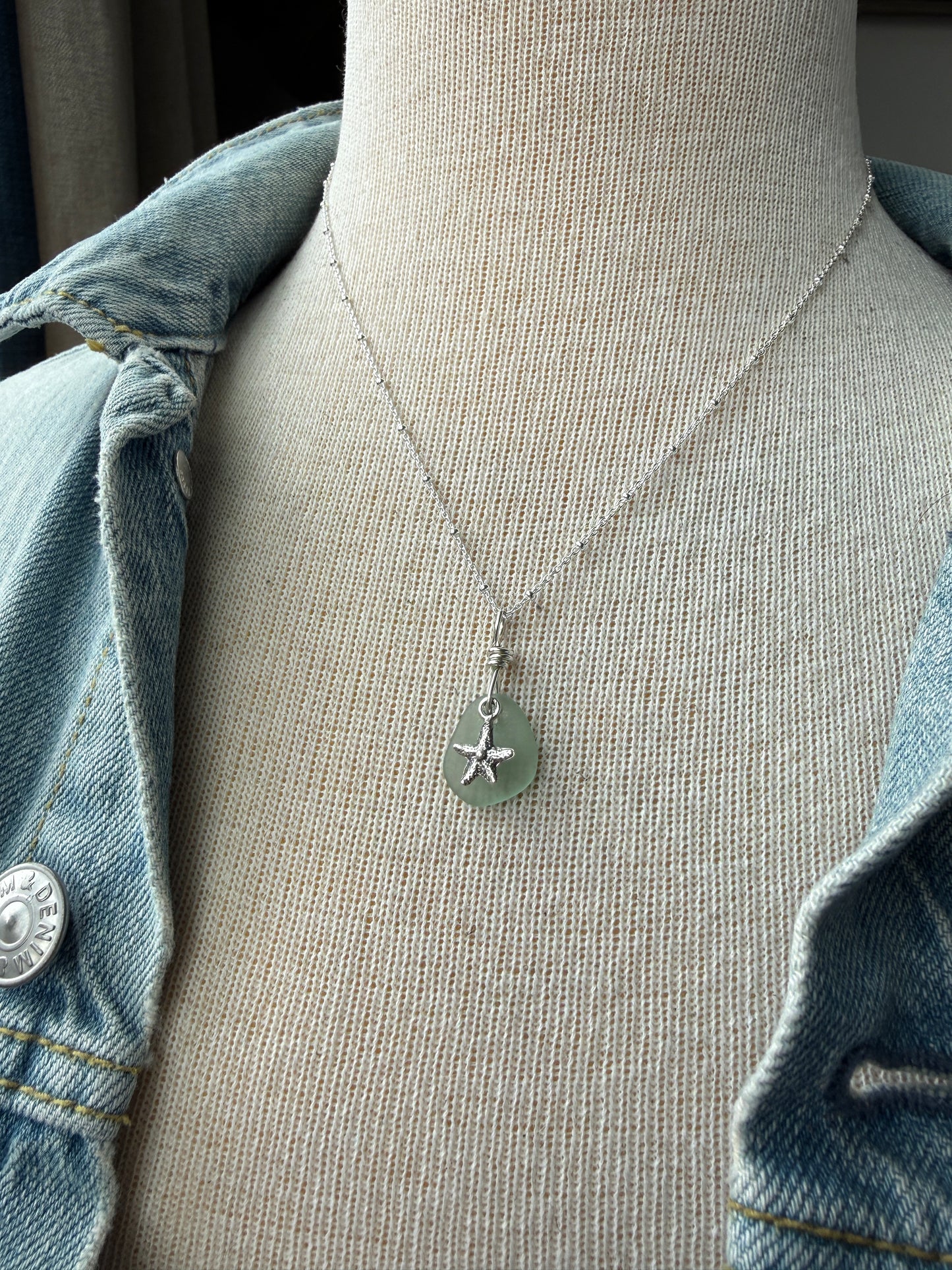 Sea Glass Starfish Necklace