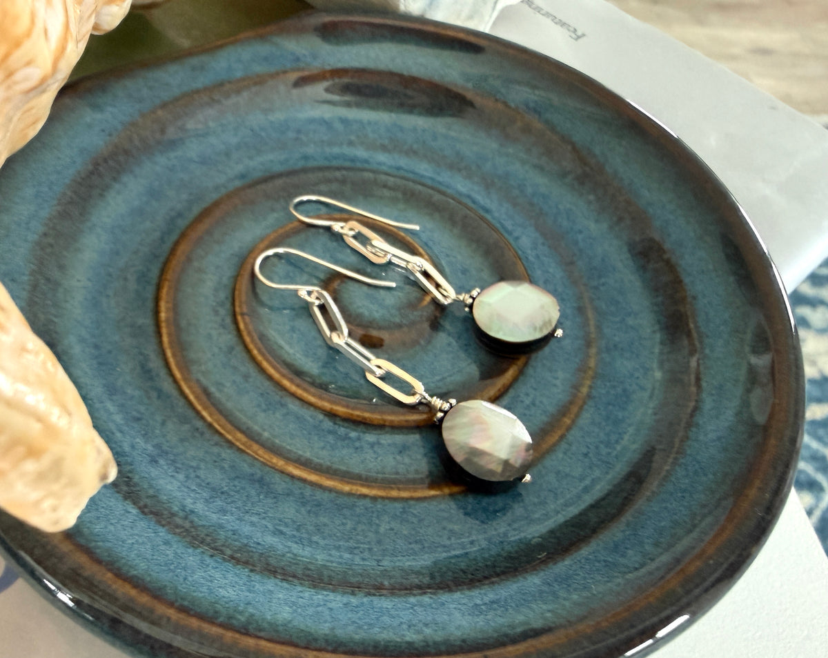 Black Mother Of Pearl Earrings
