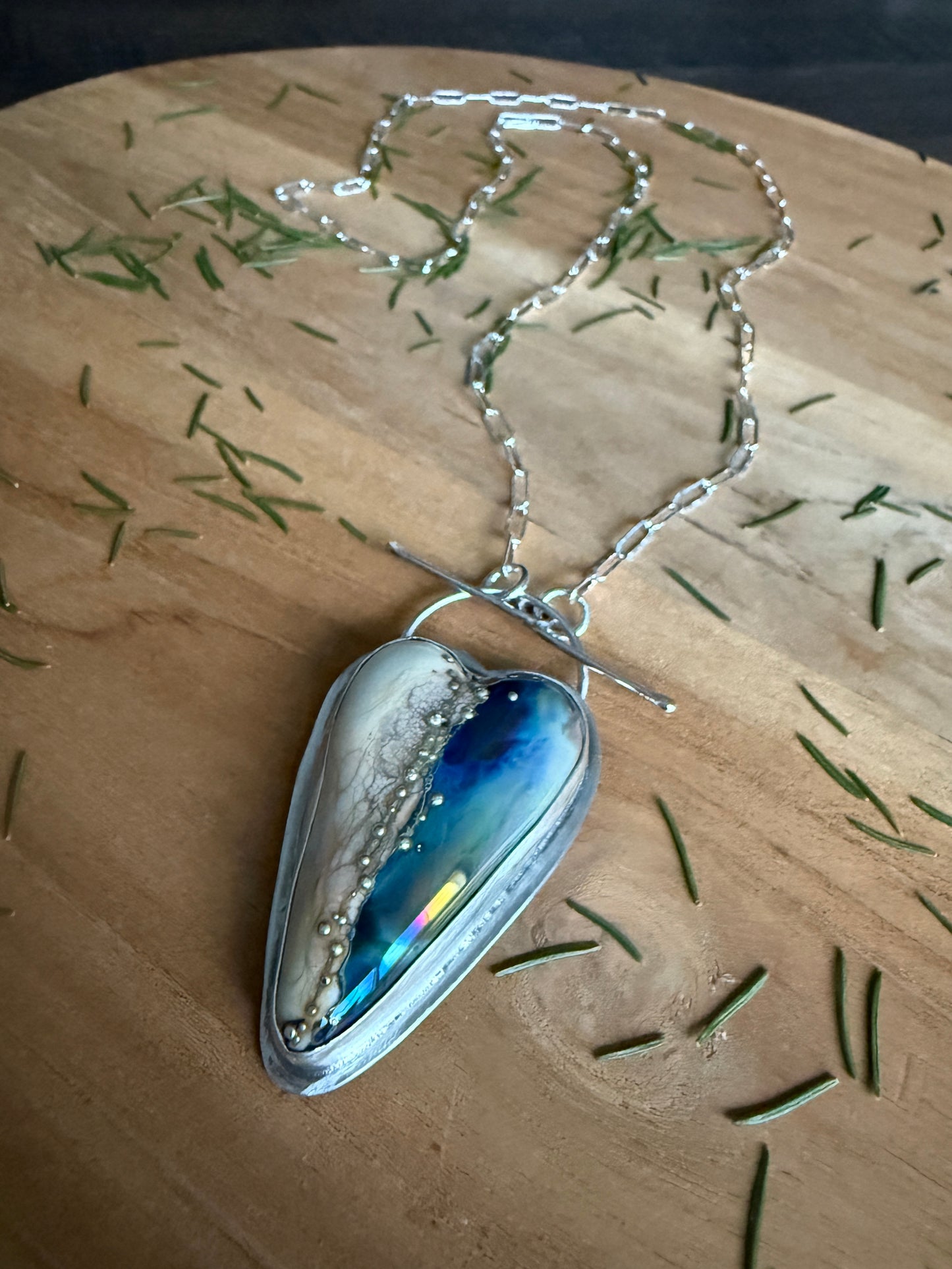 Lamp Work Glass Heart Necklace