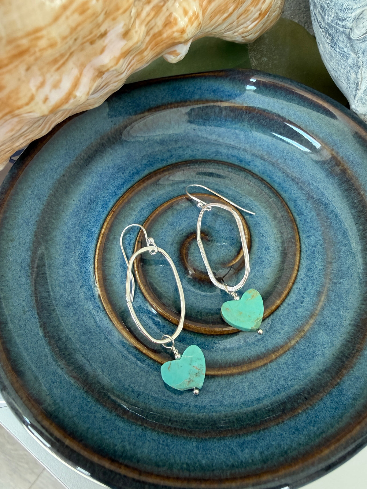 Turquoise Heart Earrings
