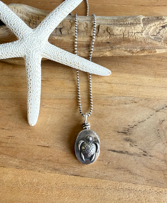 Sea Turtle Nugget Necklace