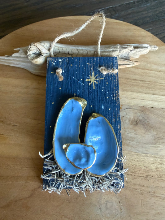 Oyster Shell Nativity Ornament