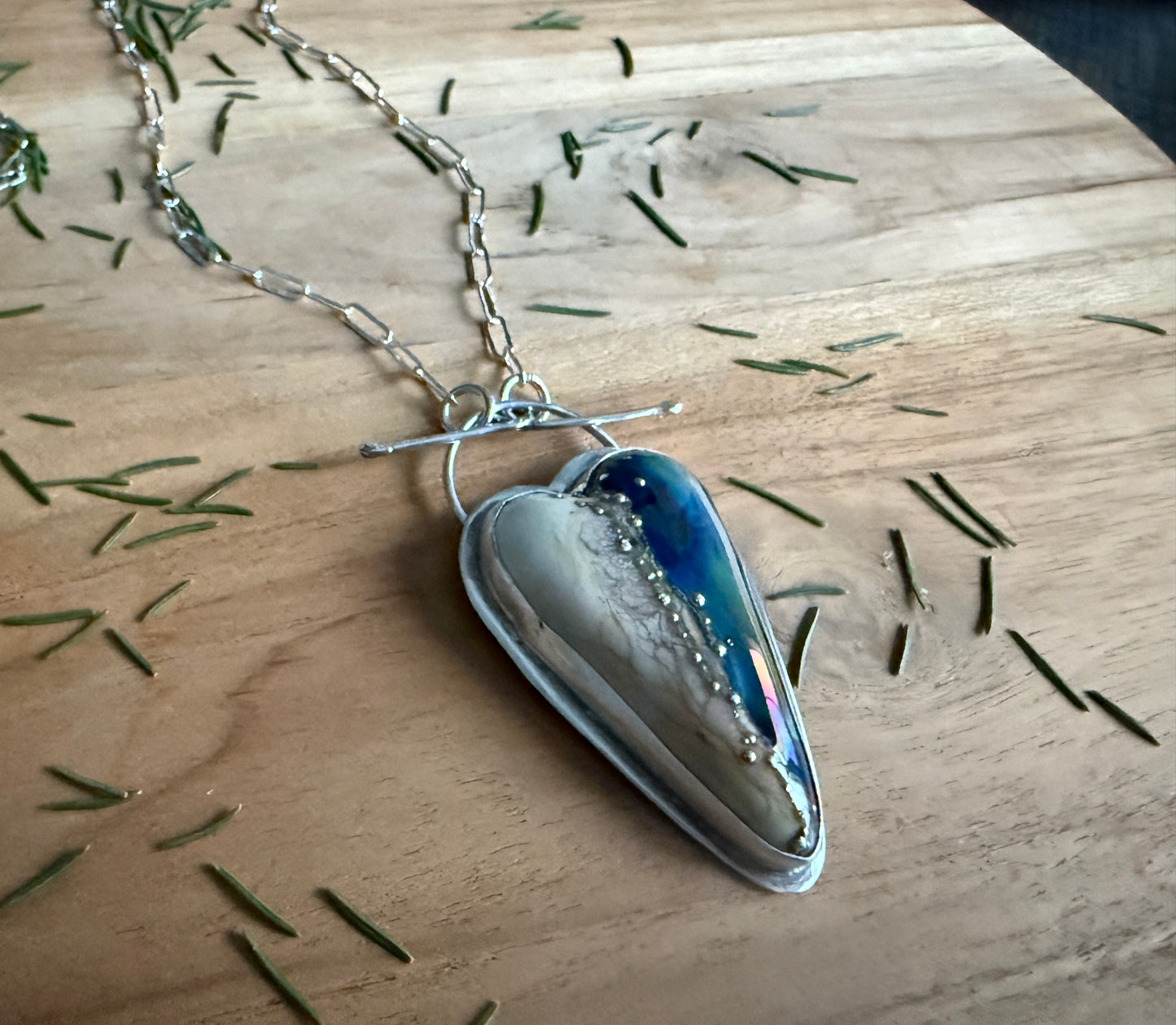 Lamp Work Glass Heart Necklace