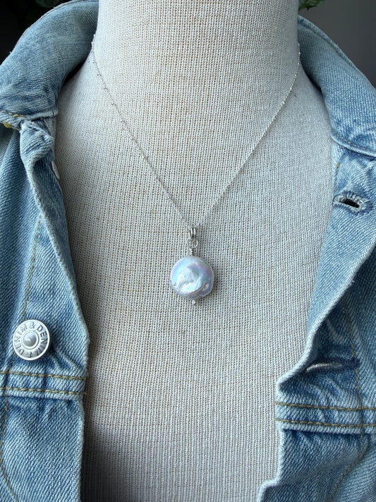 Freshwater Coin Pearl Necklace