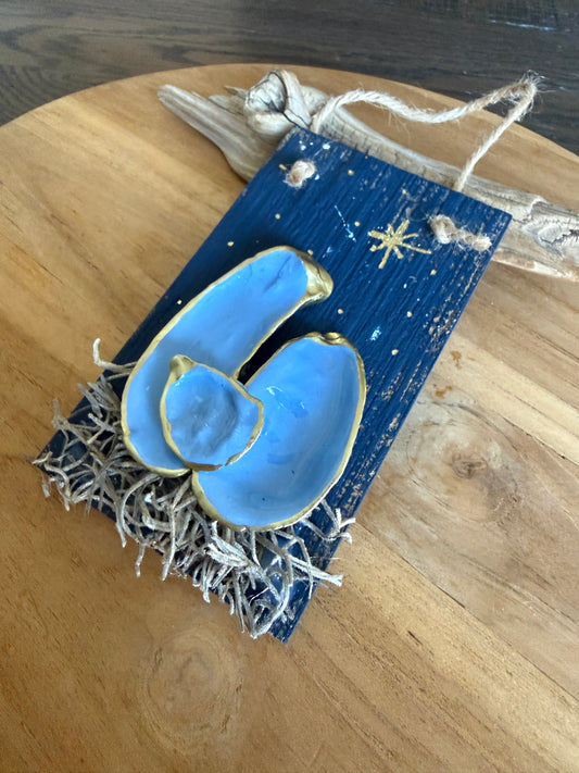 Oyster Shell Nativity Ornament