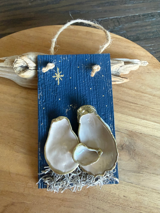 Oyster Shell Nativity Ornament