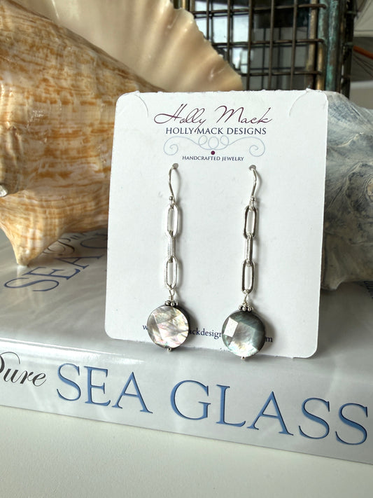 Black Mother Of Pearl Earrings