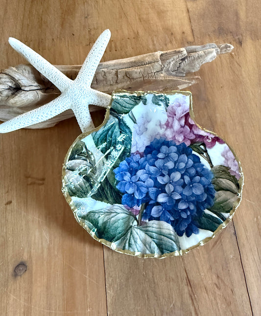 Floral Scallop Shell Trinket Dish