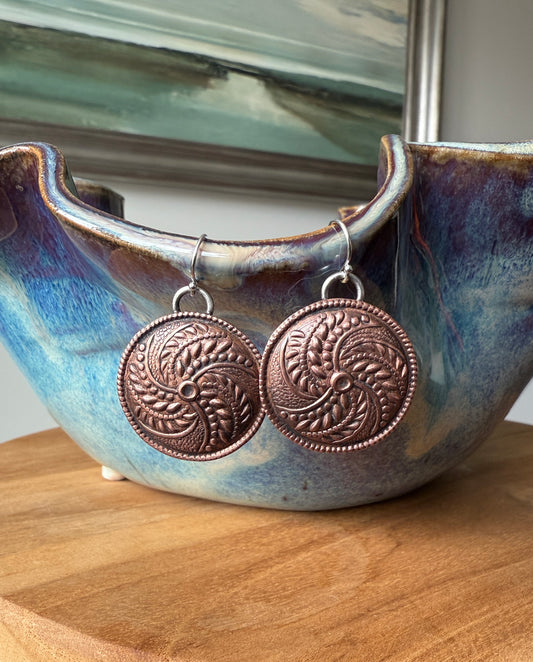 Copper Medallion Earrings