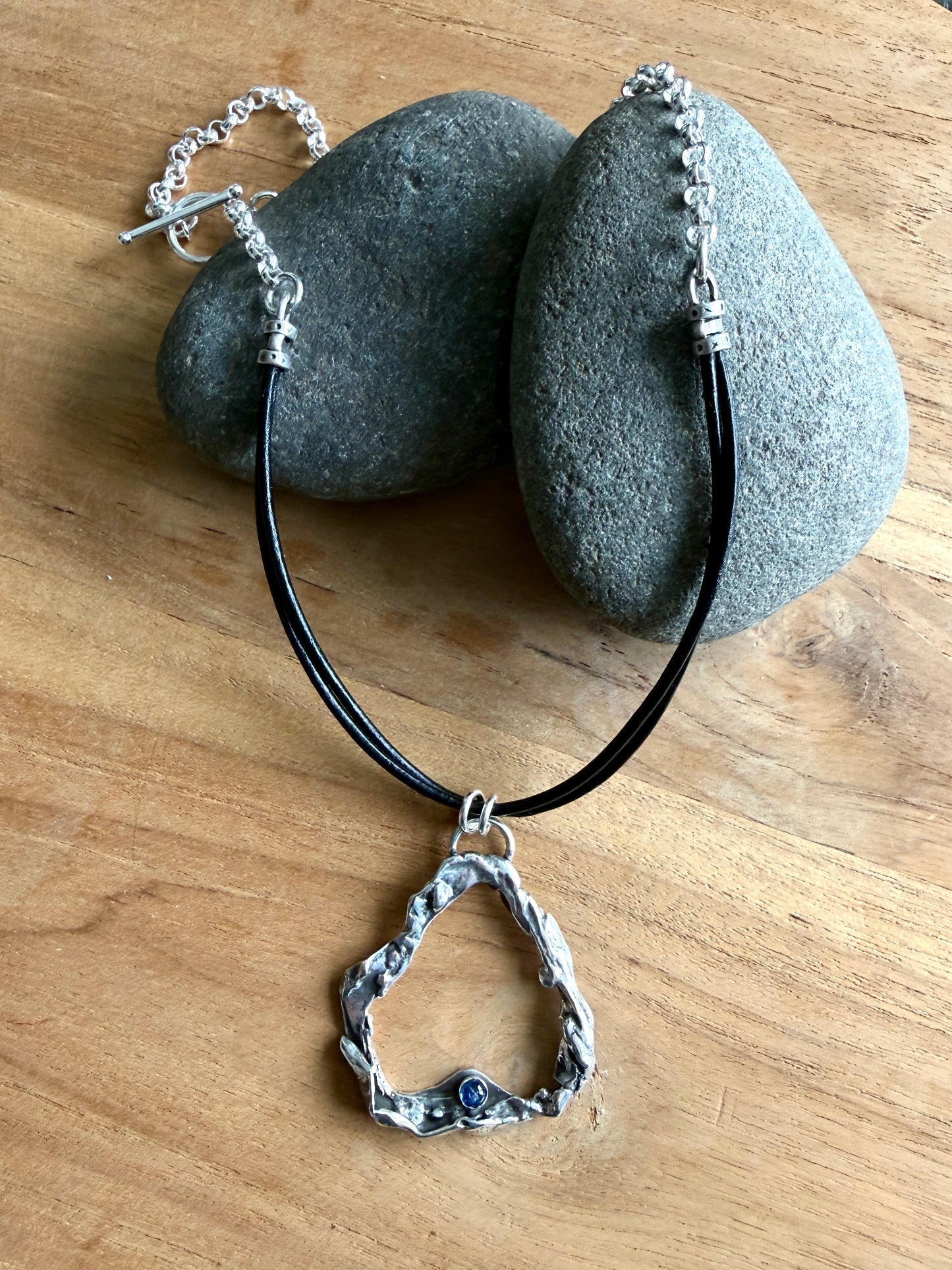 Molten Silver Pendant Necklace
