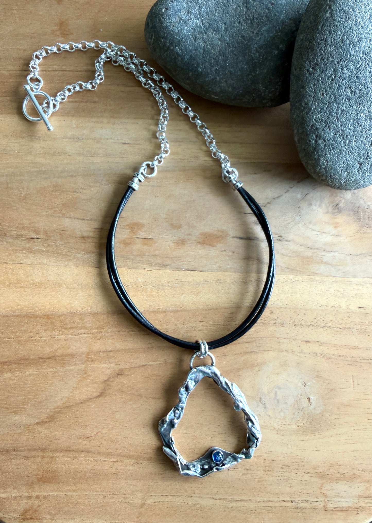 Molten Silver Pendant Necklace