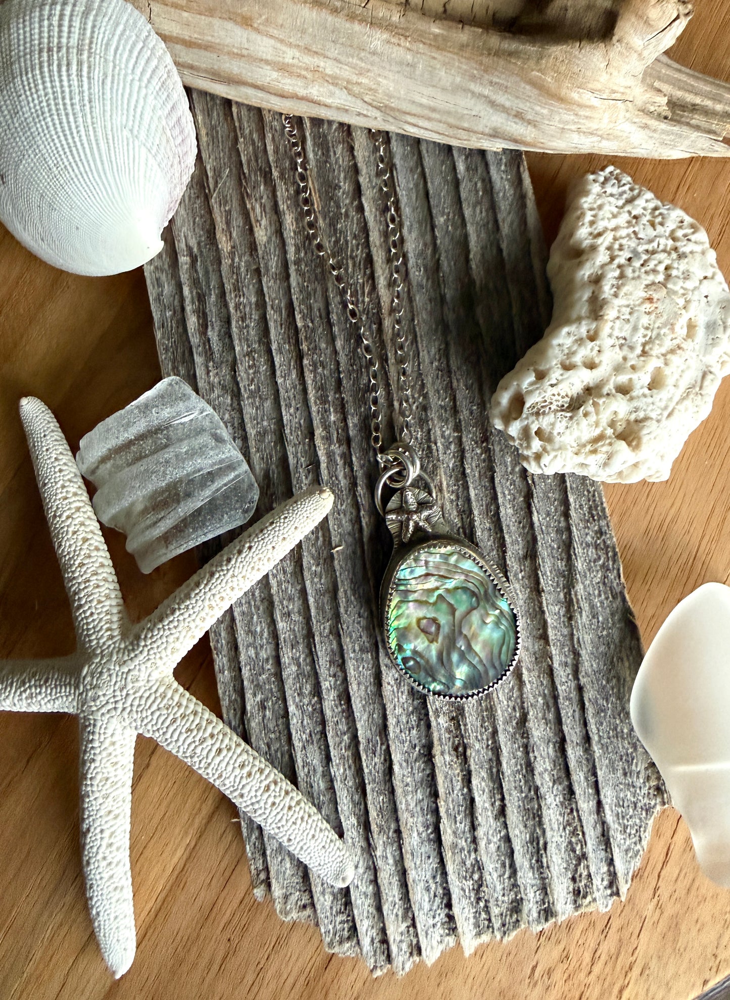 Paua Shell Sea Star Necklace