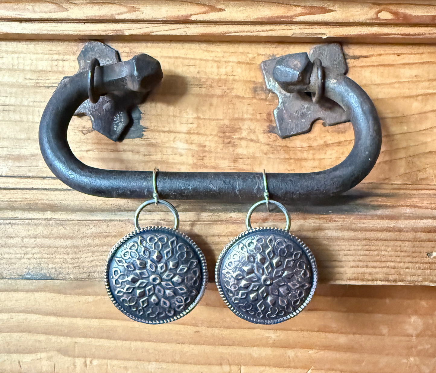 Copper Mandala Earrings