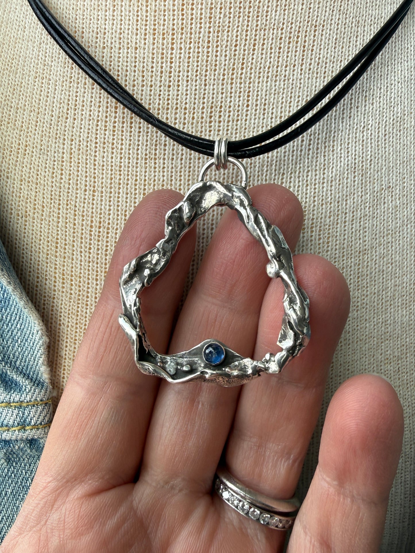 Molten Silver Pendant Necklace