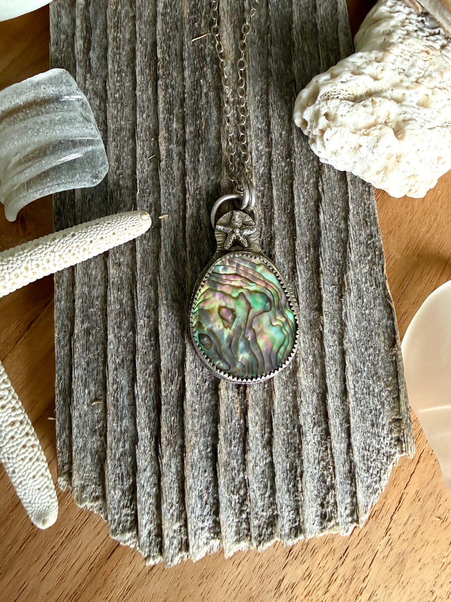 Paua Shell Sea Star Necklace