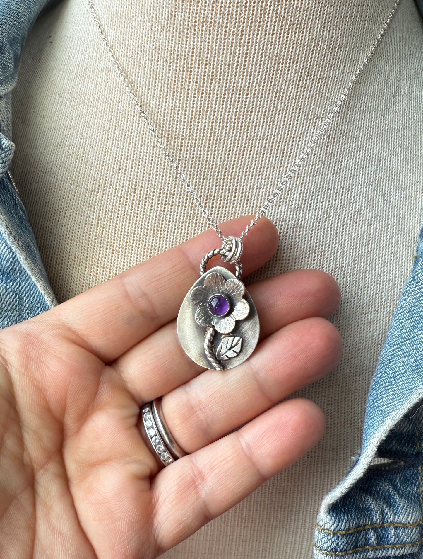 Amethyst Flower Necklace